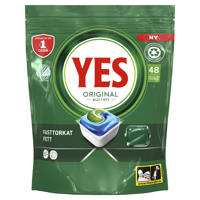 Yes Maskindisktabletter All in One Original 48-Pack bla
