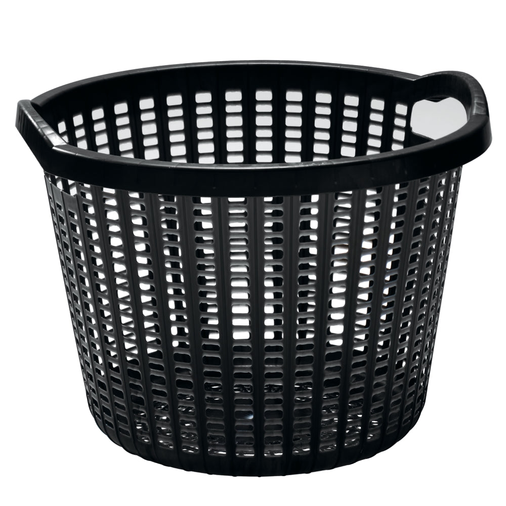 Nyby Lövkorg rund ERGO Svart Recycled - 55L gratt; silver