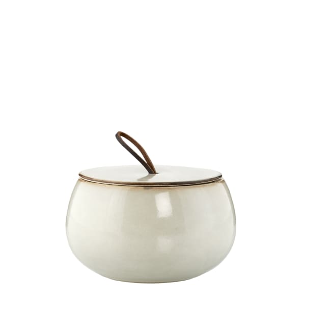 LENE BJERRE Amera Burk – Ø11,5x7,5 cm, White Sands vitt