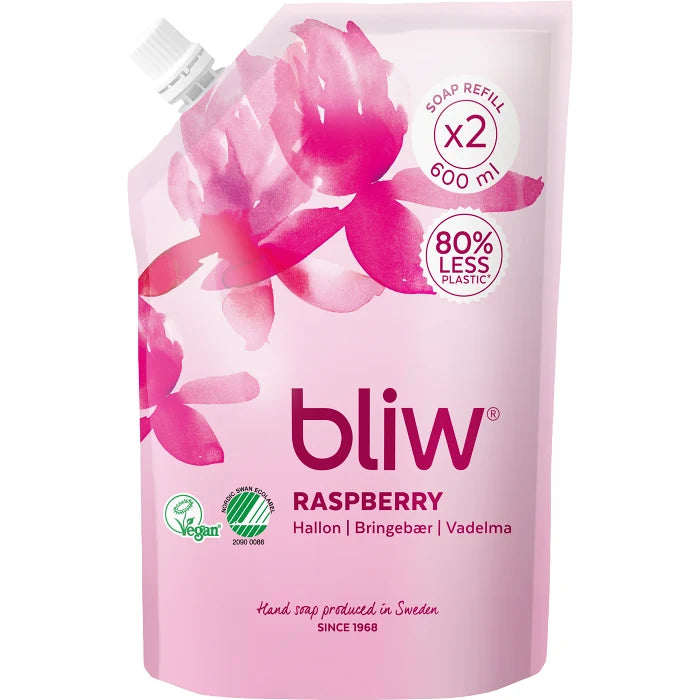 Bliw Tvål Rödklöver&Hallon Refill - 600ml