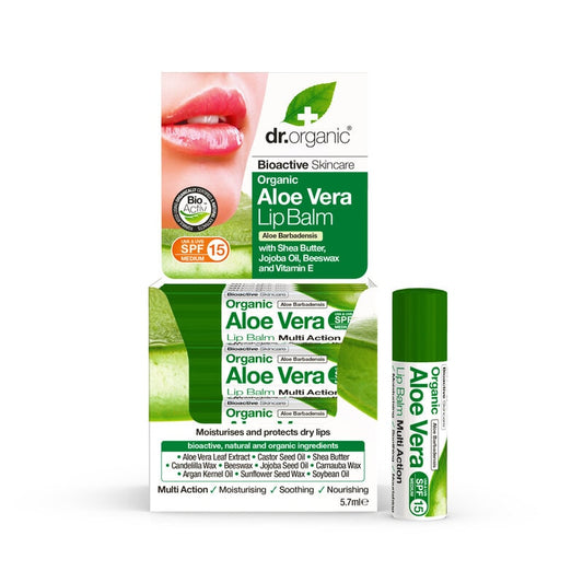 Dr Organic Läppbalsam Aloe Vera - 5,7ml