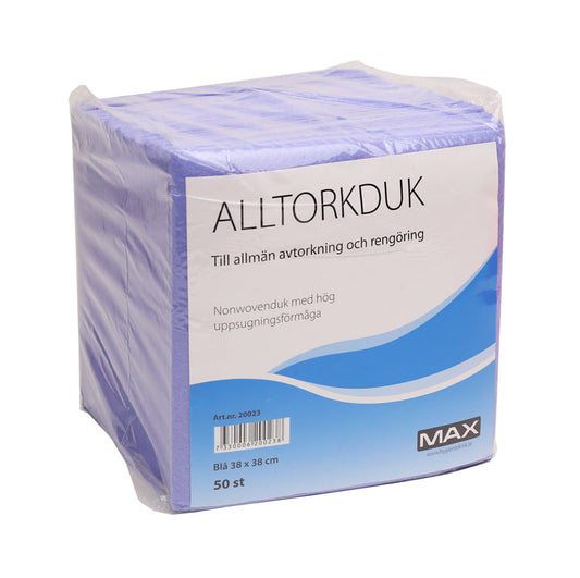 Alltorkduk Max Blå 38x38cm - 50st från MAX