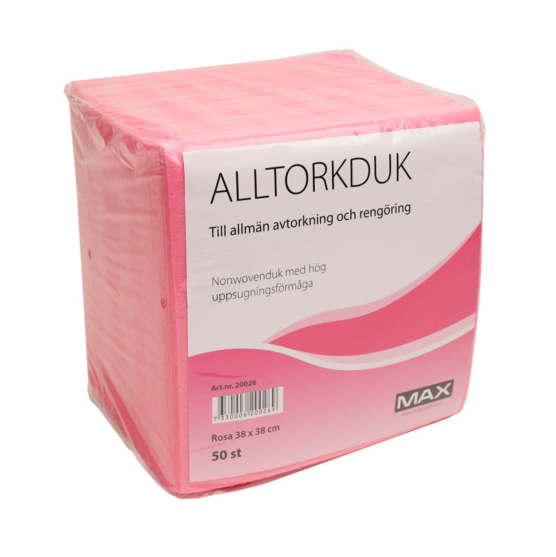 Alltorkduk Max Rosa 38x38cm - 50st från MAX