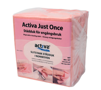 Städduk Activa Just Once Röd 33x33cm - 100st