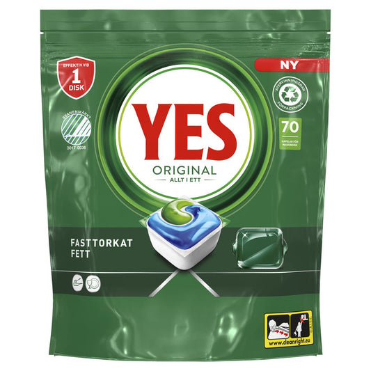Yes Maskindisktabletter All in One Original 70-Pack bla