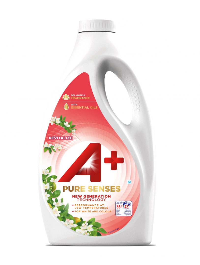 A+ Tvättmedel Flytande Pure Senses Revita - 2475ml vitt