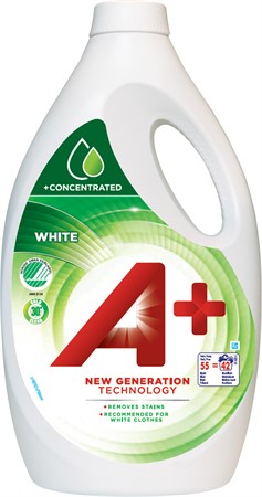 A+ Tvättmedel Flytande White - 2,2L vitt