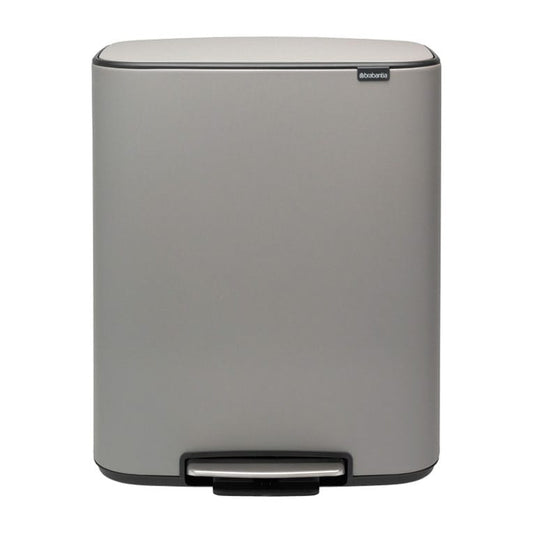 Brabantia Bo Touch Bin Mineral Concrete Grey - 2x30L gyllene i rostfritt-stal