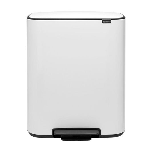 Brabantia Bo Pedal Bin Vit - 2x30L gyllene i rostfritt-stal