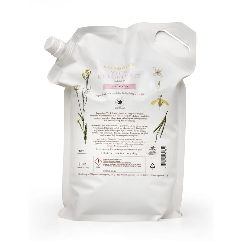 Rapsodine Vit & Kulörtvätt - 3 liter