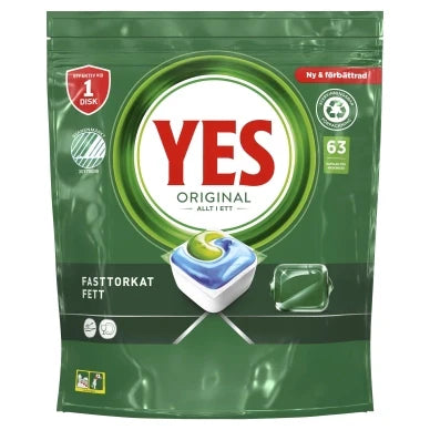 Yes Maskindisktabletter All in One Original 63-Pack bla