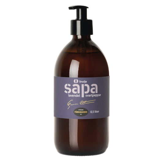Färgmakeri Linoljesåpa Doft Ottosson LAVENDEL/SVARTPEPP 0,5L svart