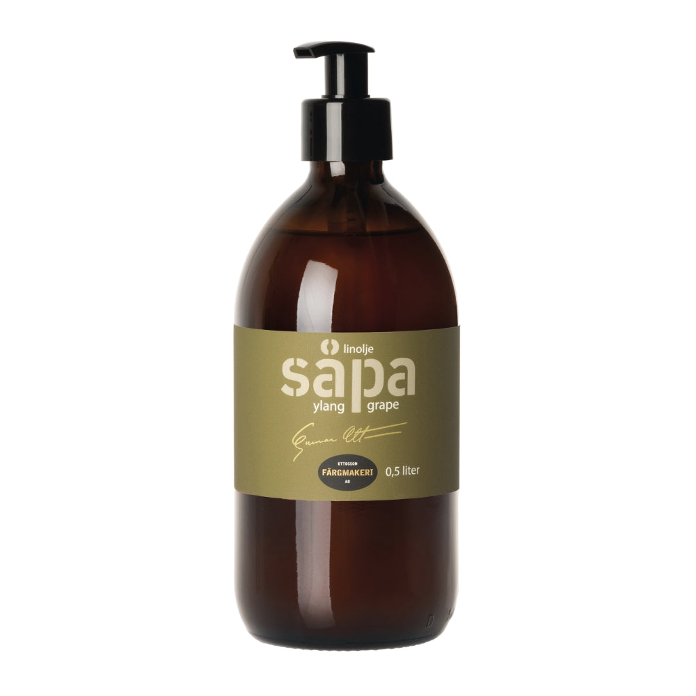 Färgmakeri Linoljesåpa Doft Ottosson YLANG/GRAPE 0,5L svart