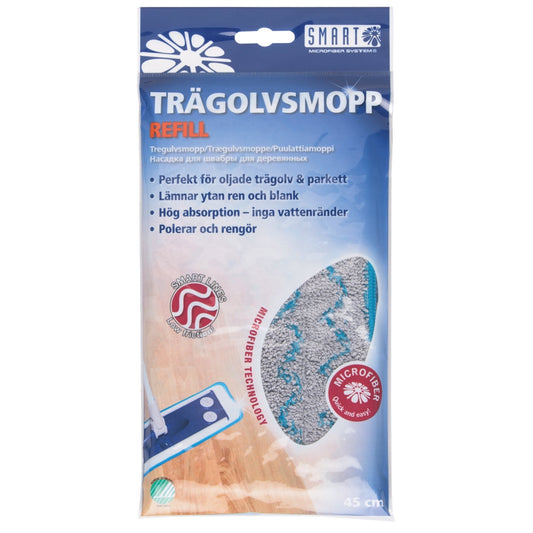 Smart Trägolvsmopp Microfiber Refill - 45 CM vitt i gummi