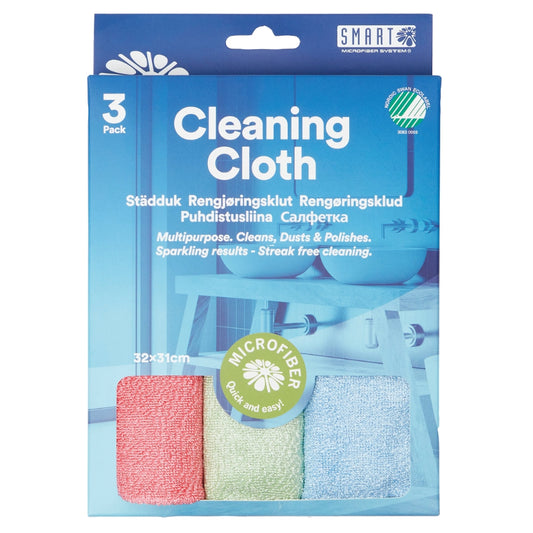 Smart Städduk Microfiber 3-Pack vitt i gummi