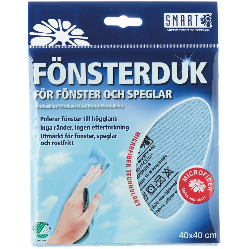 Smart Fönster Duk Microfiber - 40X40 vitt i gummi