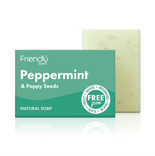 Friendly Tvål Peppermint & Poppy Seed - 95g från Friendly Soap