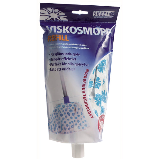 Smart Microfiber Viskosmopp Refill vitt i gummi