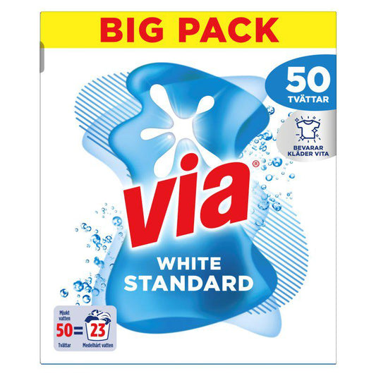 Via Tvättmedel Pulver White - 1,61 kg rosa