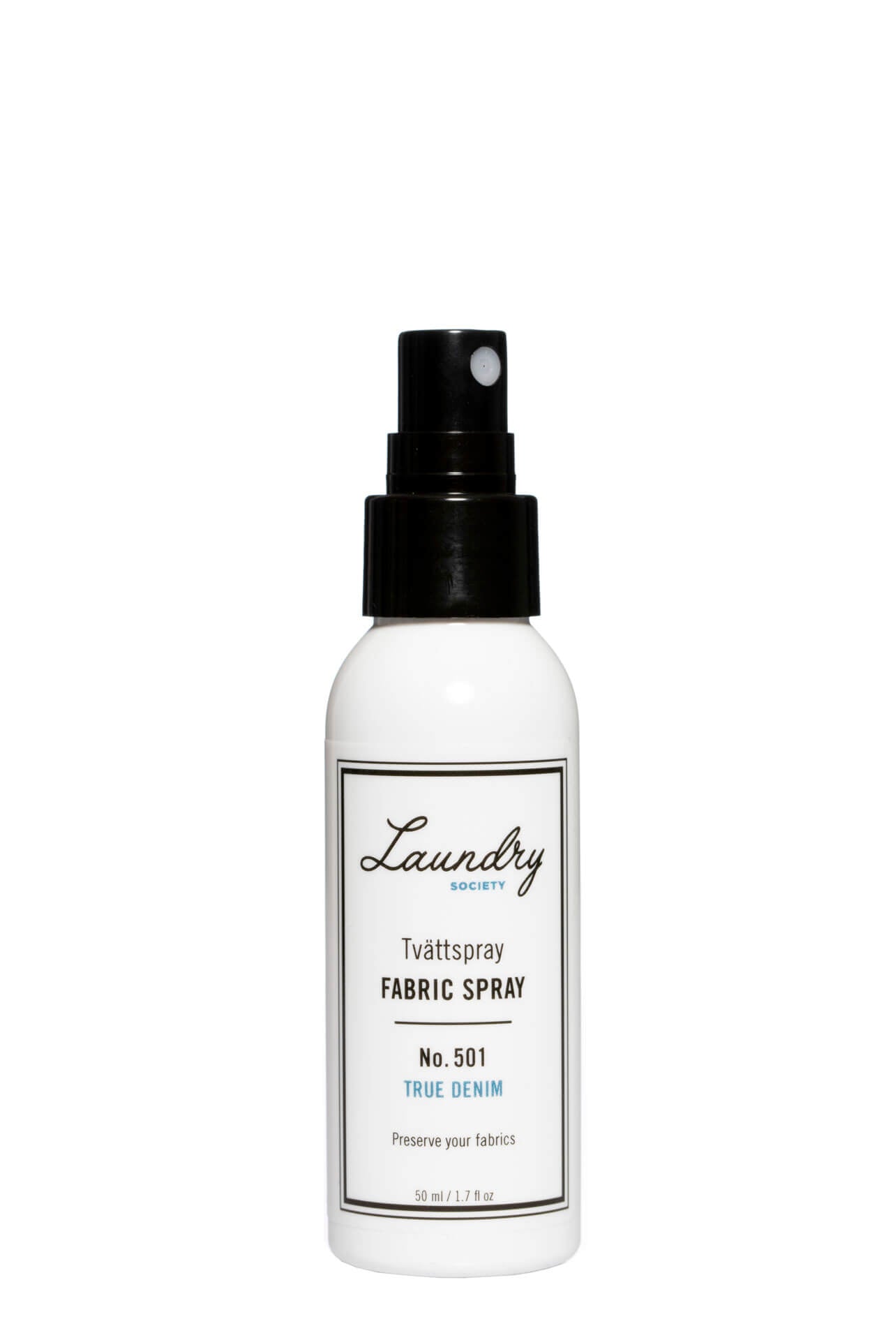 Laundry Society Tvättspray True Denim No. 501. 50ml vitt