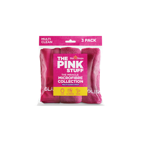 The Pink Stuff Microfibre Cloths - 3st rosa