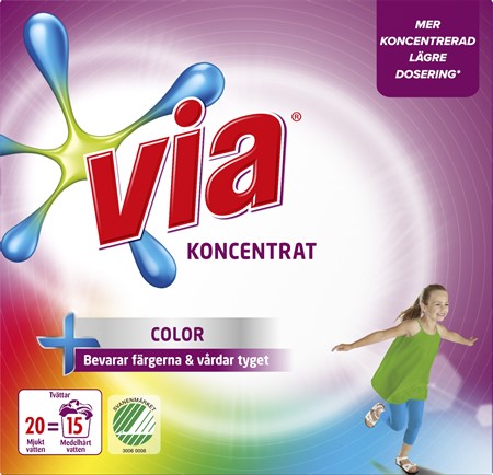 Via Tvättmedel Color Pulver - 750g rosa