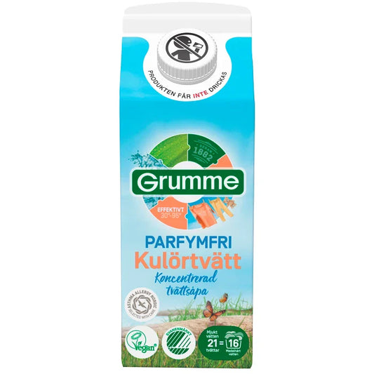 Grumme Flytande Kulörtvätt Parfymfri - 750ml vitt
