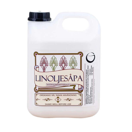 Grunne Linoljesåpa Vitpigmenterad - 2,5L svart