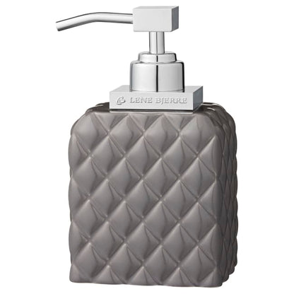 LENE BJERRE Portia Tvåldispenser – 9x7x16 cm, Mellangrå/Silver vitt