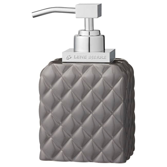 LENE BJERRE Portia Tvåldispenser – 9x7x16 cm, Mellangrå/Silver vitt