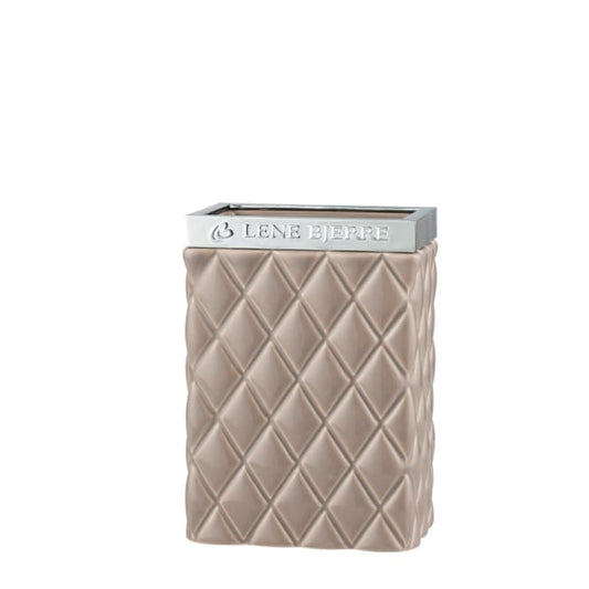 LENE BJERRE Portia Tandborstmugg – 8x6x11 cm, Driftwood/Silver vitt