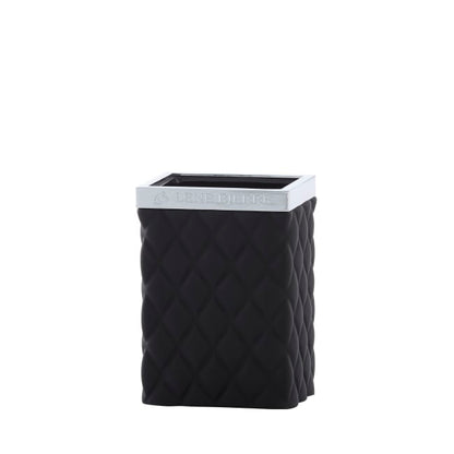 LENE BJERRE Portia Tandborstmugg – 8x6x11 cm, Svart/Silver vitt