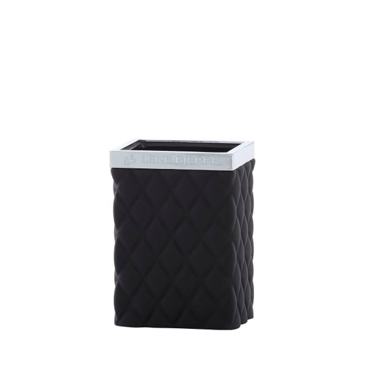 LENE BJERRE Portia Tandborstmugg – 8x6x11 cm, Svart/Silver vitt