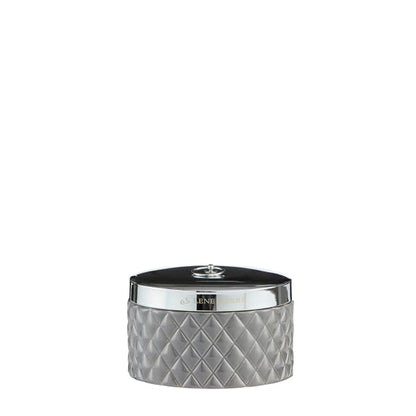 LENE BJERRE Portia Burk – Ø15x9 cm, Mellangrå/Silver vitt
