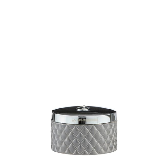 LENE BJERRE Portia Burk – Ø15x9 cm, Mellangrå/Silver vitt