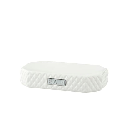 LENE BJERRE Marion Tvålfat – 13,5x9x2,5 cm, Vit/Silver vitt