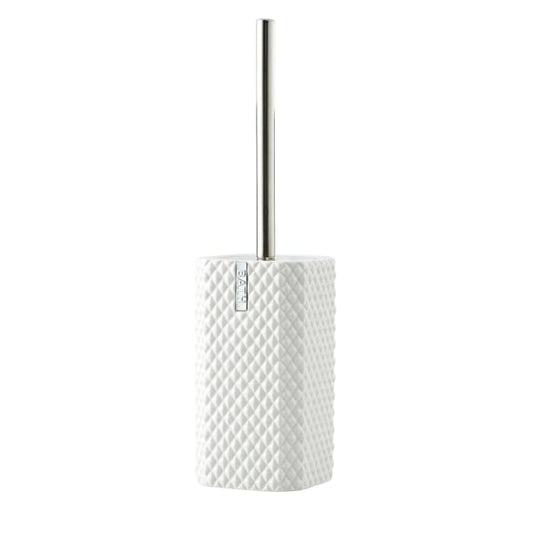 LENE BJERRE Marion Toalettborste – 10x10x39 cm, Vit/Silver