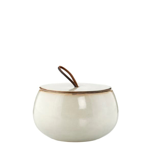 LENE BJERRE Amera Burk – Ø11,5x7,5 cm, White Sands vitt