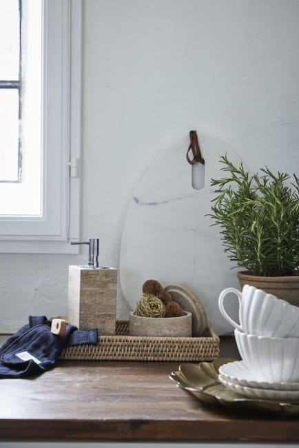 LENE BJERRE Travina Tvåldispenser – 6,5x6,5x19 cm, Linen