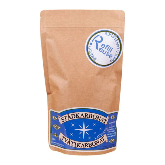 Grunne Städ & Tvättkarbonat Refill Lavendel - 500 g blommig