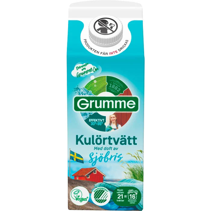 Grumme Flytande Kulörtvätt Sjöbris - 750ml vitt